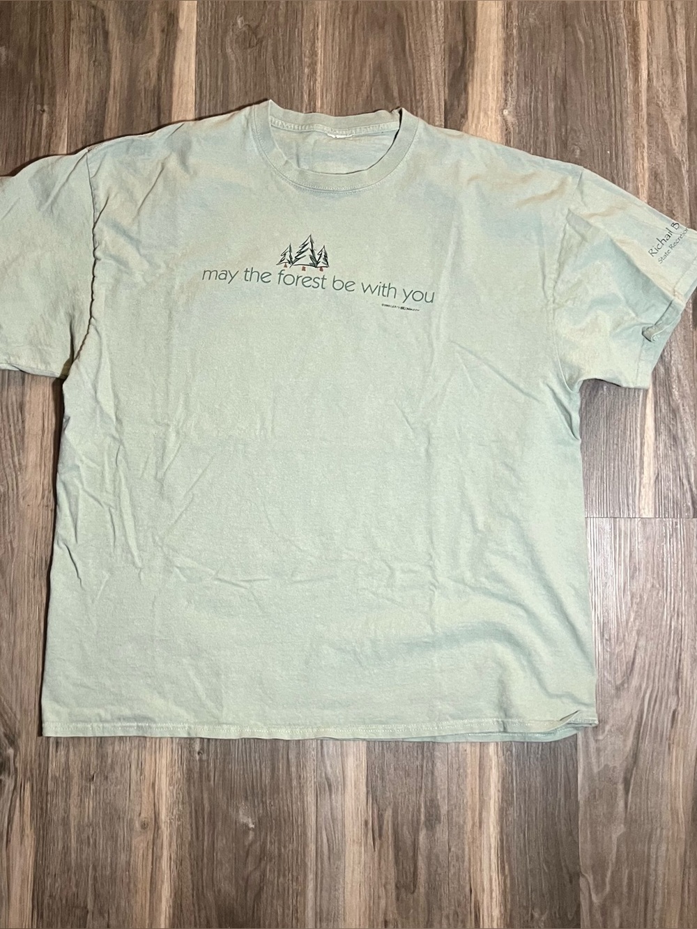 Vintage Y2K May The Forest Be With You Green T-Shirt Size 2XL